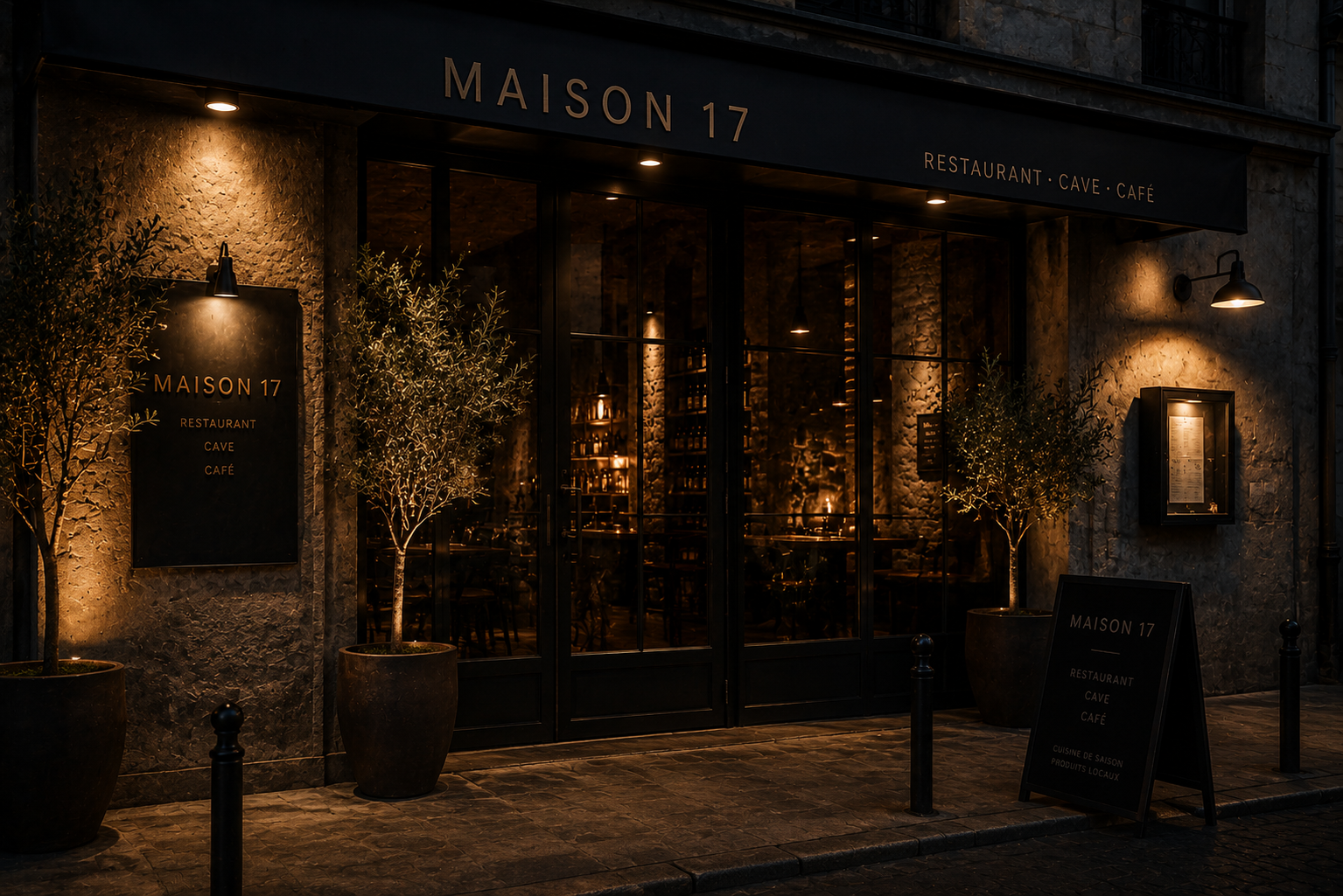 Devanture de Maison 17 de nuit